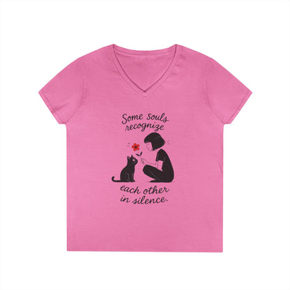 Cat Lover's V-Neck T-Shirt - Cute Graphic Tee for Pet Owners, Gifts for Cat Lovers, Animal Lover Apparel, Valentine's Day, Cat Love
