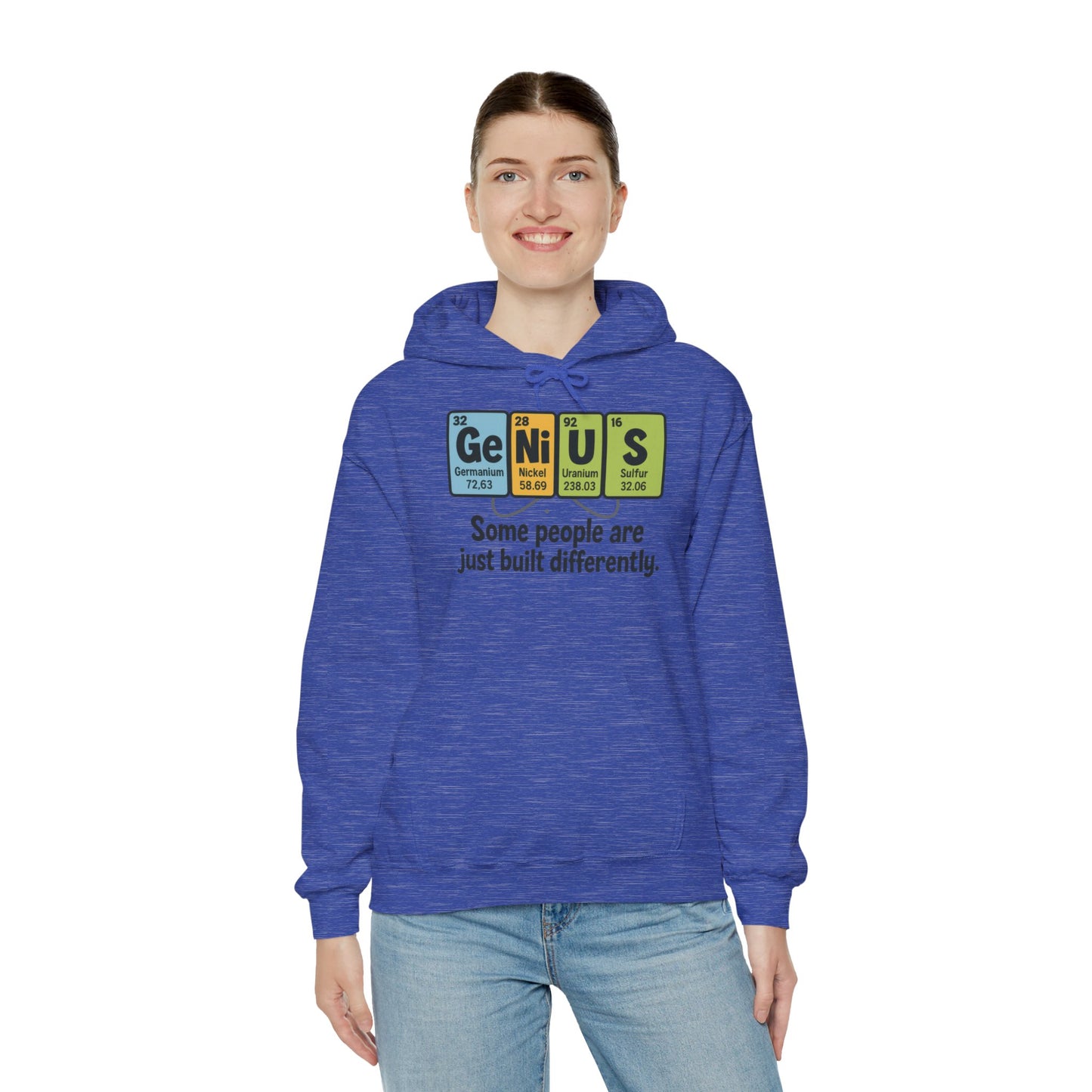 Funny Womens Genius Hoodie, Periodic Table Science Pullover, Nerdy Chemistry Sweatshirt for Her, Science Lover Apparel, Funny Chemistry Gift