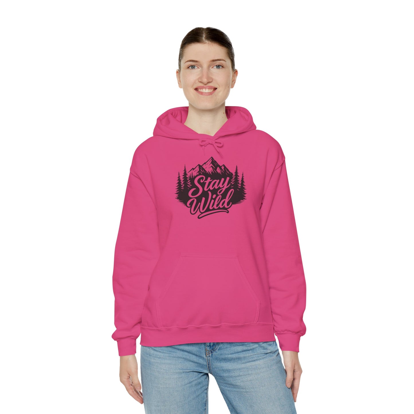 Stay Wild Hoodie, Nature Lover Unisex Pullover, Mountain Adventure Hiking Sweatshirt, Outdoorsy Gift for Him Her