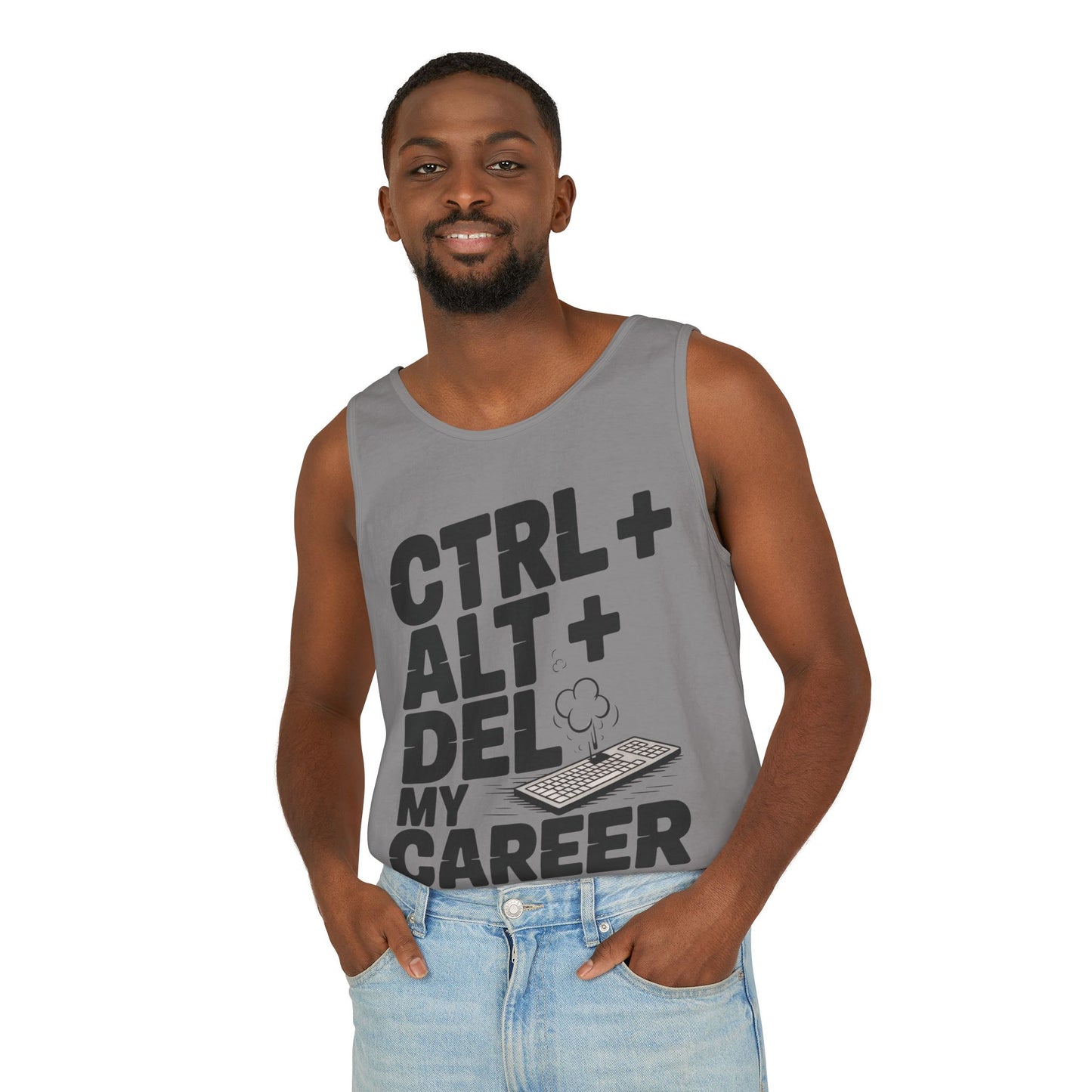 Ctrl Alt Del My Career Men's Tank Top, Funny Geek Sarcastic Office Humor Summer Shirt