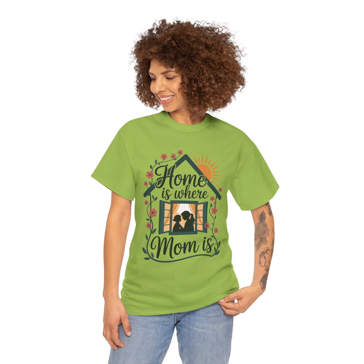 Home Is Where Mom Is T-Shirt, Mother's Day Cotton Tee, Cute Family Gift for Mom, Sentimental Mom Shirt for Her, mother's day Gift