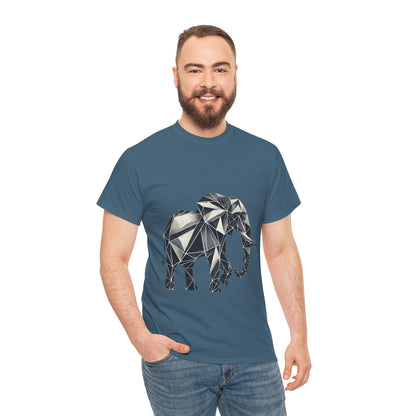 Geometric Elephant Tee - Minimalist Art Shirt, Nature Lover Gift, Animal Print T-Shirt, Unisex Cotton Tee, Eco-Friendly Wear