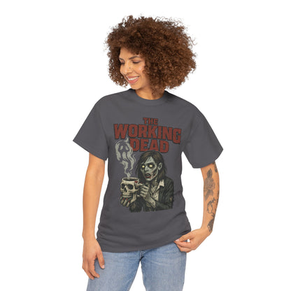 The Working Dead Women's Zombie Funny Office T-Shirt, Meeting Humor Tee, Halloween Work Tee