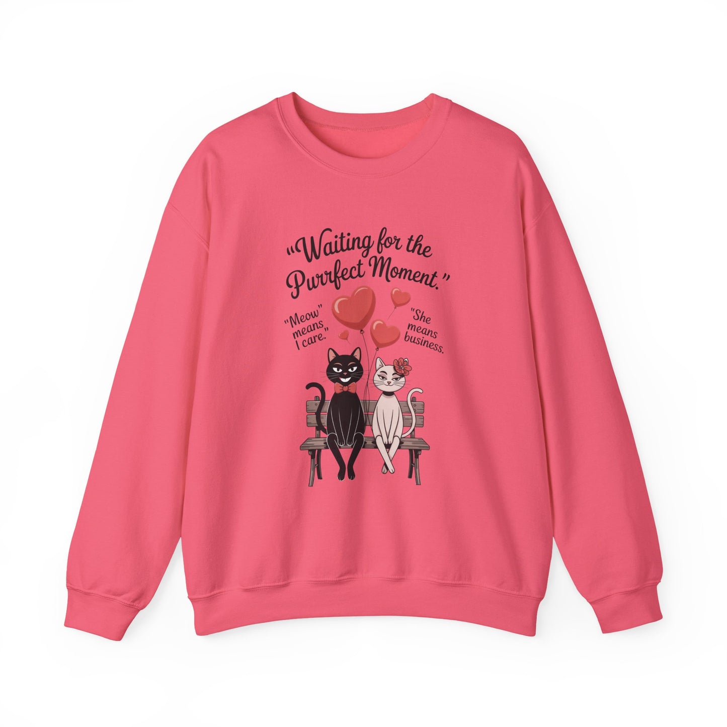 Cute Cat Lovers Womens Sweatshirt, Cozy Gift for Pet Owners, Perfect for Valentine's Day, Animal Lover Apparel, Relaxed Love Sweatshirt