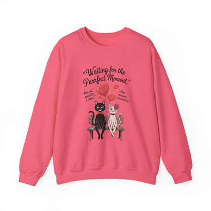 Cute Cat Lovers Womens Sweatshirt, Cozy Gift for Pet Owners, Perfect for Valentine's Day, Animal Lover Apparel, Relaxed Love Sweatshirt