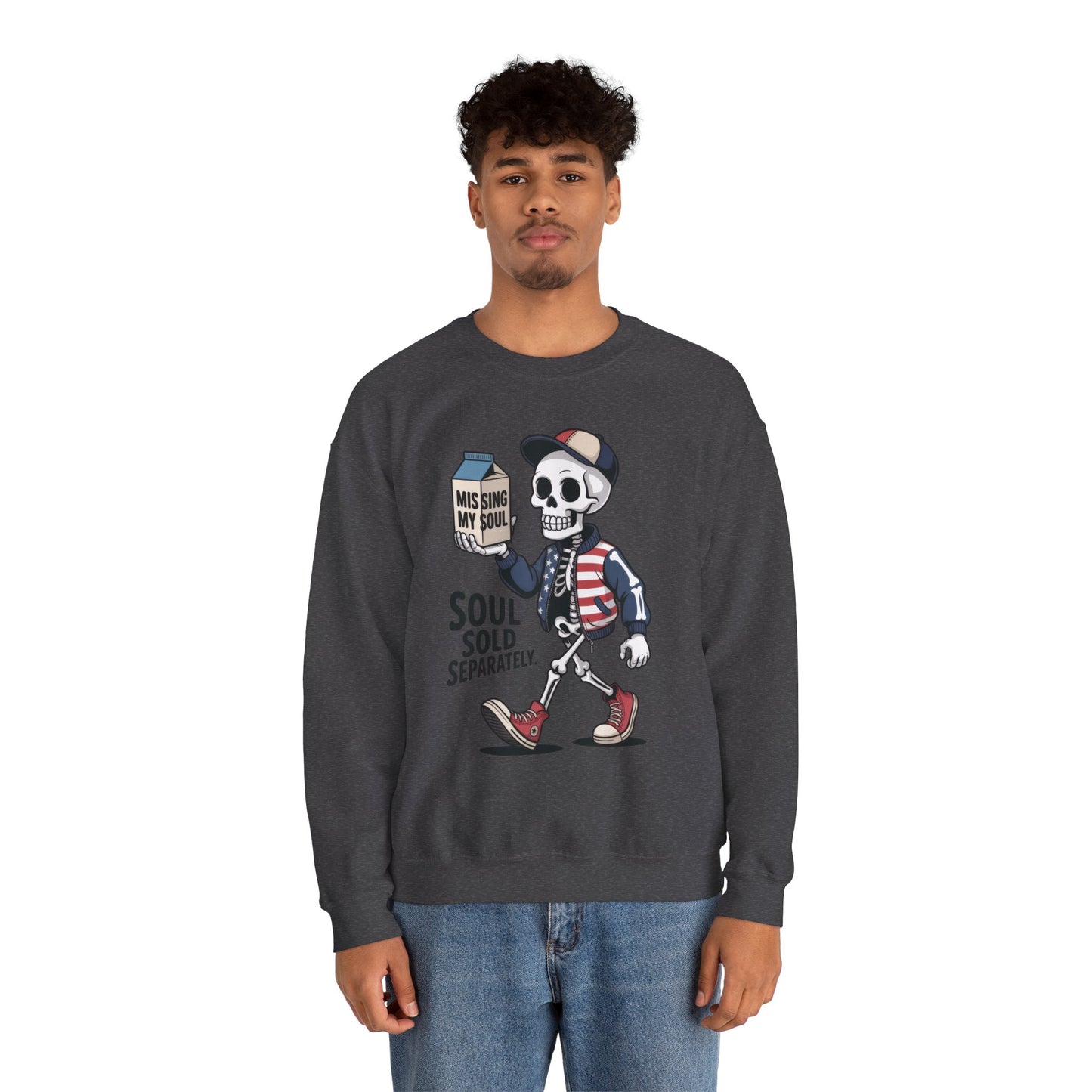 Skeleton Graphic Sweatshirt, Soul Sold Separately Pullover, Funny Gothic Streetwear, Missing My Soul Skull Hoodie Alternative