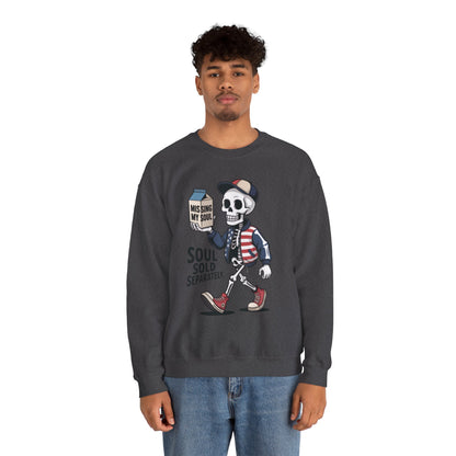 Skeleton Graphic Sweatshirt, Soul Sold Separately Pullover, Funny Gothic Streetwear, Missing My Soul Skull Hoodie Alternative