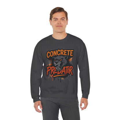 Men's Heavy Blend™ Crewneck Sweatshirt, Concrete Predator Mens Panther Crewneck Sweatshirt