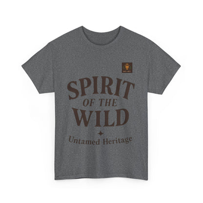 Spirit of the Wild Mens Heavy Cotton Tee, Nature Lover Gift, Outdoor Adventure Shirt, Unisex Tee, Casual Wear, Unique Graphic Apparel