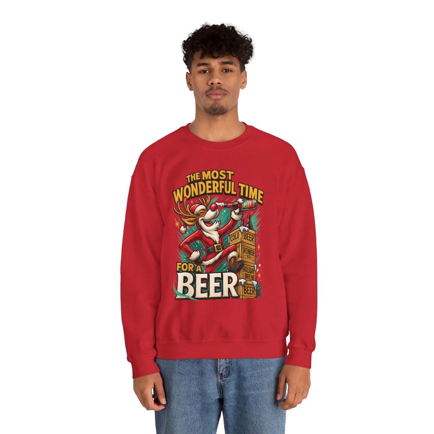 Funny Christmas Beer Sweatshirt, The Most Wonderful Time for a Beer