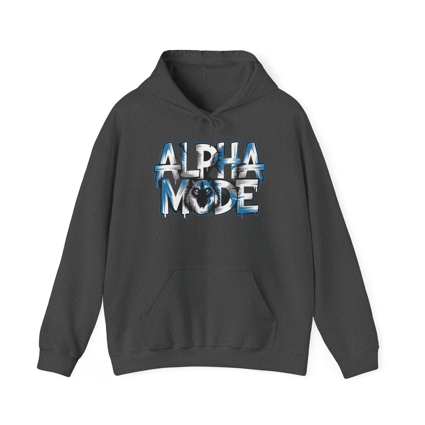 Mens Heavy Blend™ Hooded Sweatshirt, Alpha Mode Wolf Hoodie Mens Bold Streetwear