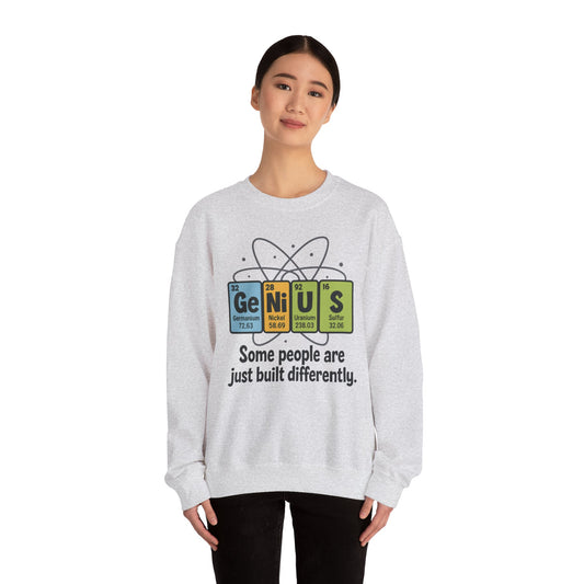 Funny Womens Science Sweatshirt, Genius Periodic Table Pullover, Nerdy Chemistry Gift for Her,  Funny Gift for Nerds, Science Geek Apparel
