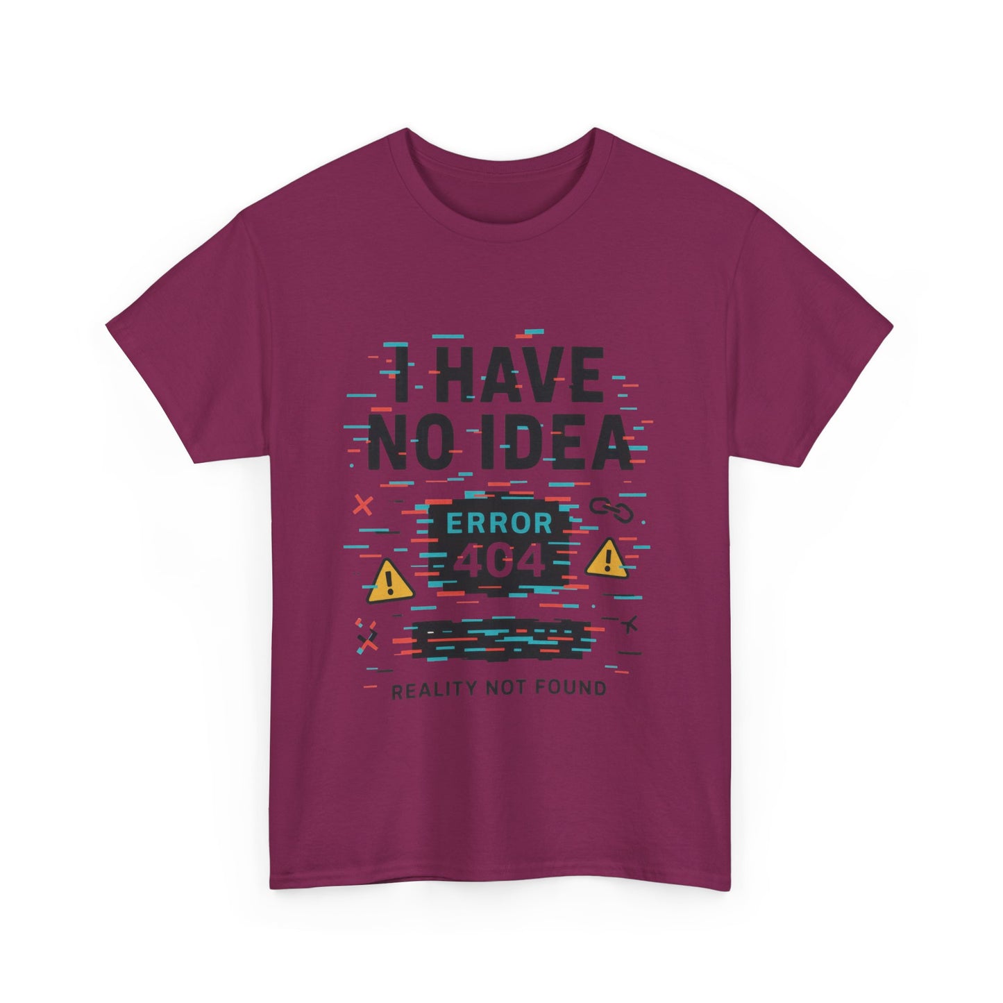 Funny Error 404 Unisex Heavy Cotton Tee, Graphic Tee, Humor Shirt, Gift for Tech Lovers, Casual Wear, Unique T-Shirt