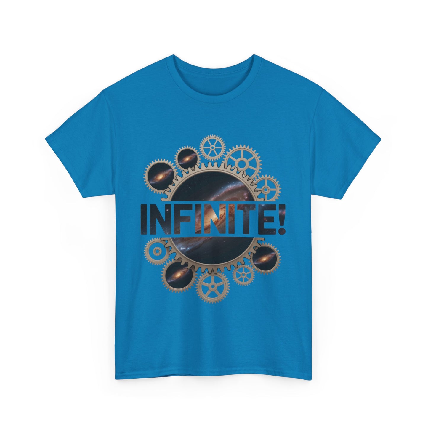 Steampunk Space Gears T-Shirt, Unisex Infinite Universe Graphic Tee, Cosmic Mechanical Design Tee for Sci-Fi & Engineering Lovers