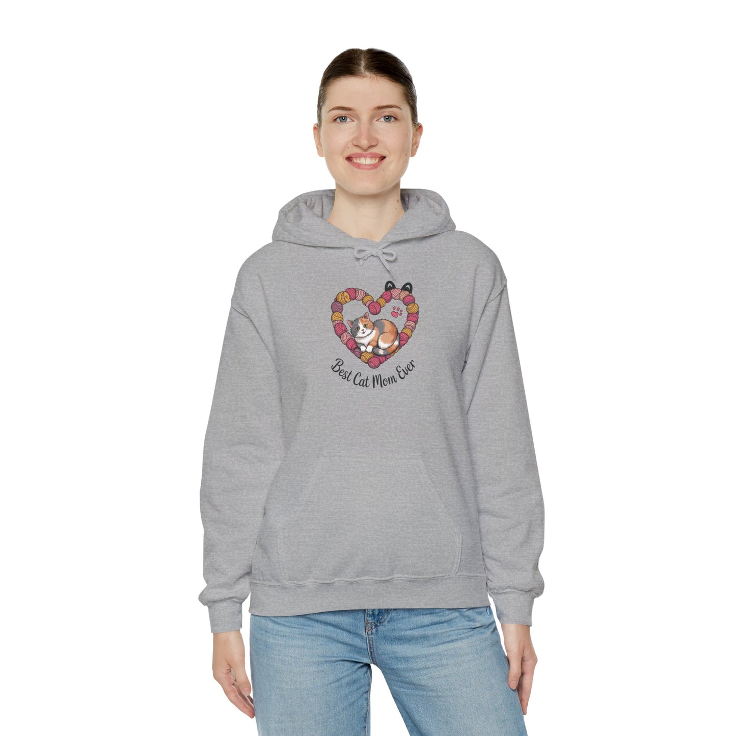 Best Cat Mom Ever Hoodie, Cozy Sweatshirt for Cat Lovers, Gift for Cat Moms, Feline Themed Apparel, Pet Lover Hoodie, Mother's Day Gift