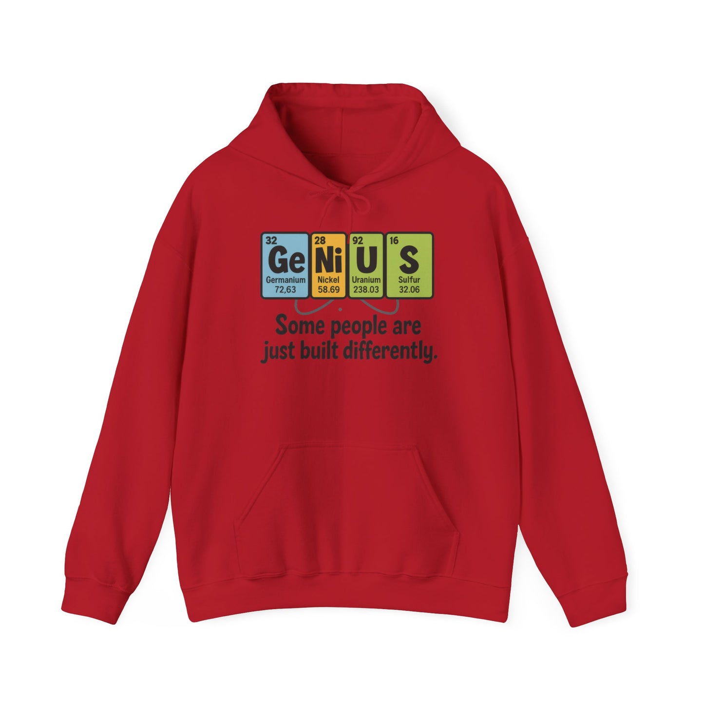 Funny Mens Genius Hoodie, Periodic Table Nerd Sweatshirt, Smart Science Pullover Gift for Him, Science Lover Apparel, Funny Hoodie