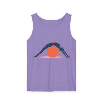Womens Garment-Dyed Tank Top, Womens Pilates Tank Top, Yoga Fitness Graphic Top, Cute Workout Activewear Shirt