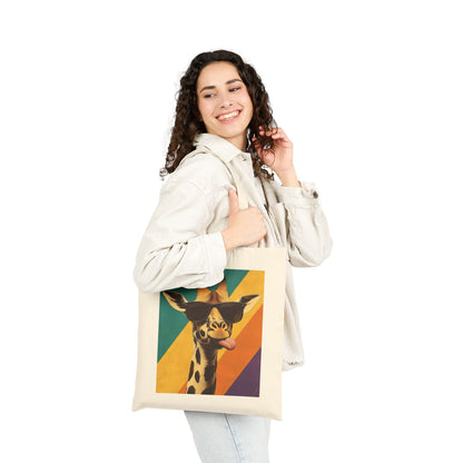 Funny Giraffe Tote Bag, Retro Pop Art Canvas Bag with Sunglasses & Attitude, Colorful Animal Print Tote, Quirky Gift for Cool People, Animal Lover Tote