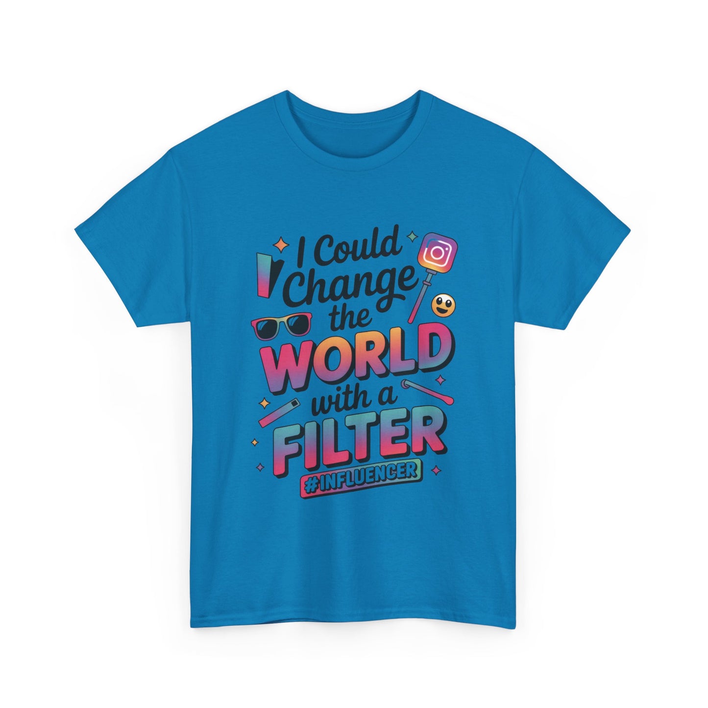 Womens Heavy Cotton Tee, Womens Influencer T-Shirt, Funny Social Media Graphic Tee, Cute Trendy Top