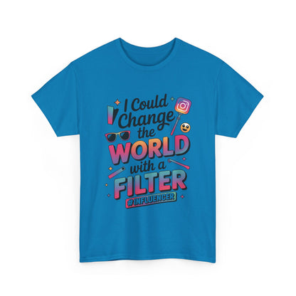 Womens Heavy Cotton Tee, Womens Influencer T-Shirt, Funny Social Media Graphic Tee, Cute Trendy Top