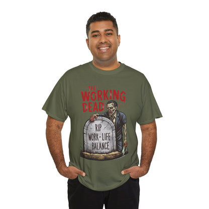 The Working Dead Shirt Men, Funny Work Life Balance Zombie Tee, RIP Work Shirt, Halloween Tee