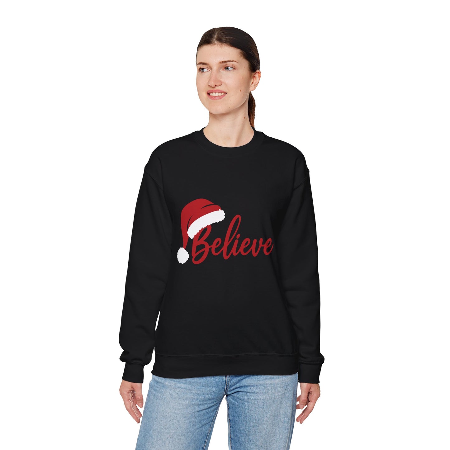 Believe Christmas Women's Sweatshirt, Minimalist Holiday Crewneck, Cozy Sweatshirt for Women