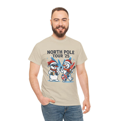 North Pole Tour 25 Men's Christmas T-Shirt, Funny Rock Music Holiday Tee