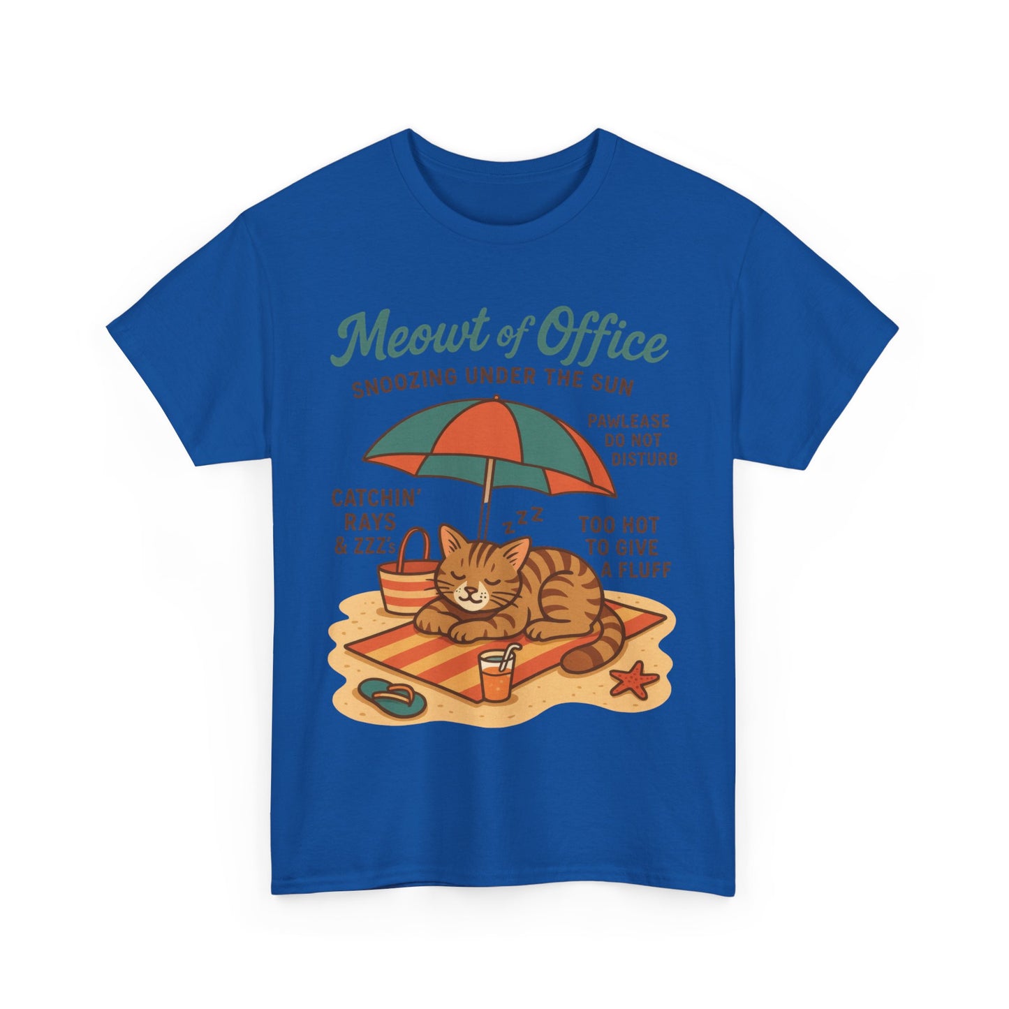 Cat Shirt, Cute Beach Cat Womens T-Shirt, Funny Summer Vacation Tee, Lazy Cat Humor Gift, Cat Lover T-Shirt, Vacation Humor Tee