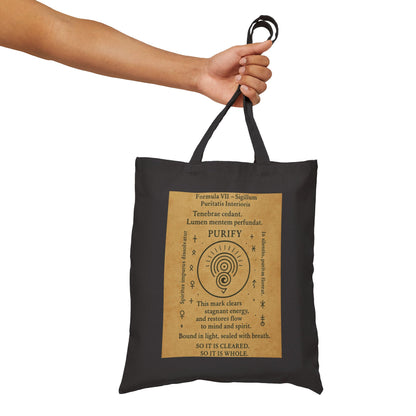 Sigil of Inner Purity Tote Bag, Energy Cleansing Symbol, Mystic Spiral Bag, Witchy Mind Spirit Alignment Charm, Spiritual Purification Tote