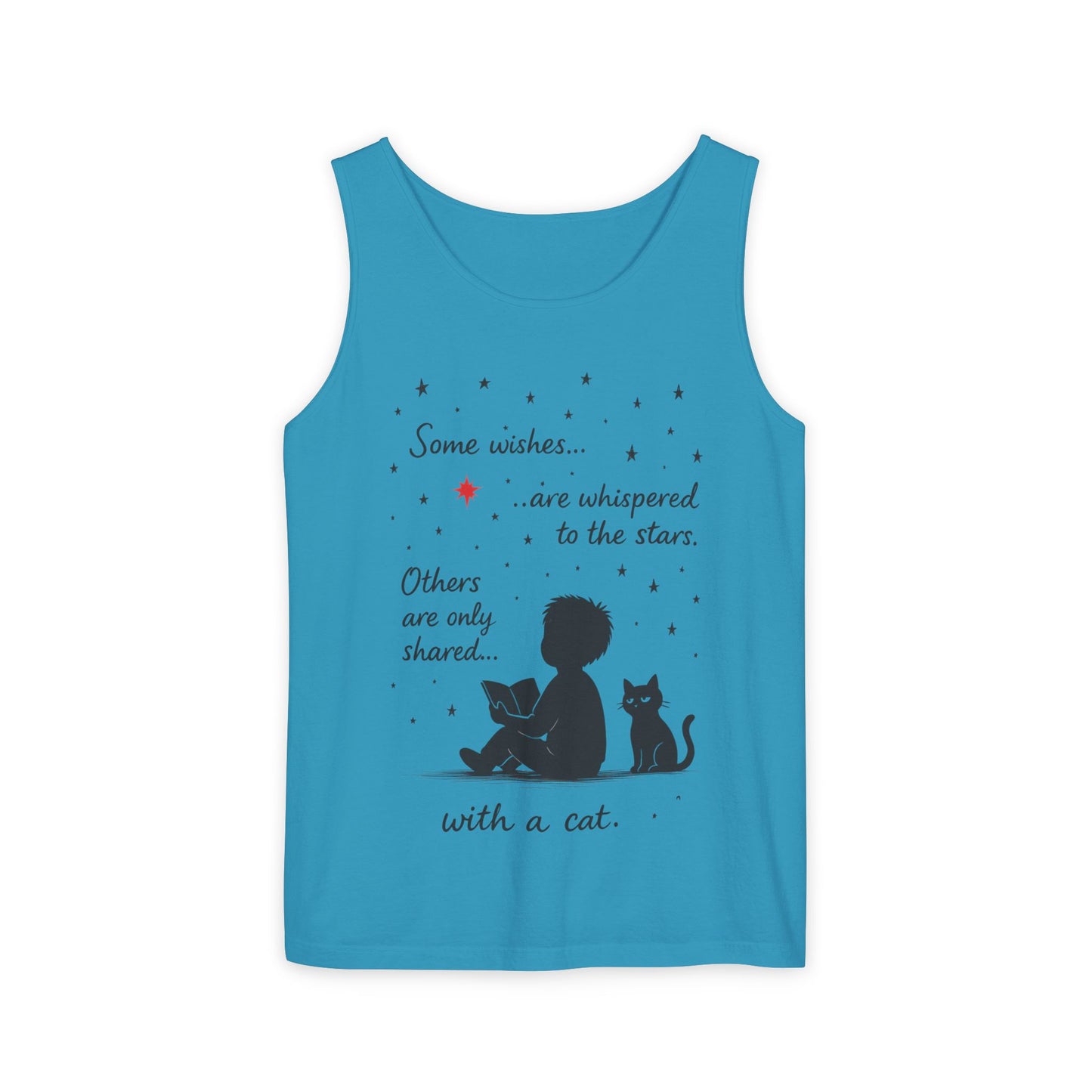 Whimsical Cat Lover's Tank Top, Inspirational Quote Top, Womens Garment-Dyed Summer Shirt, Gifts for Cat Moms, Casual Wear, Pet [...]