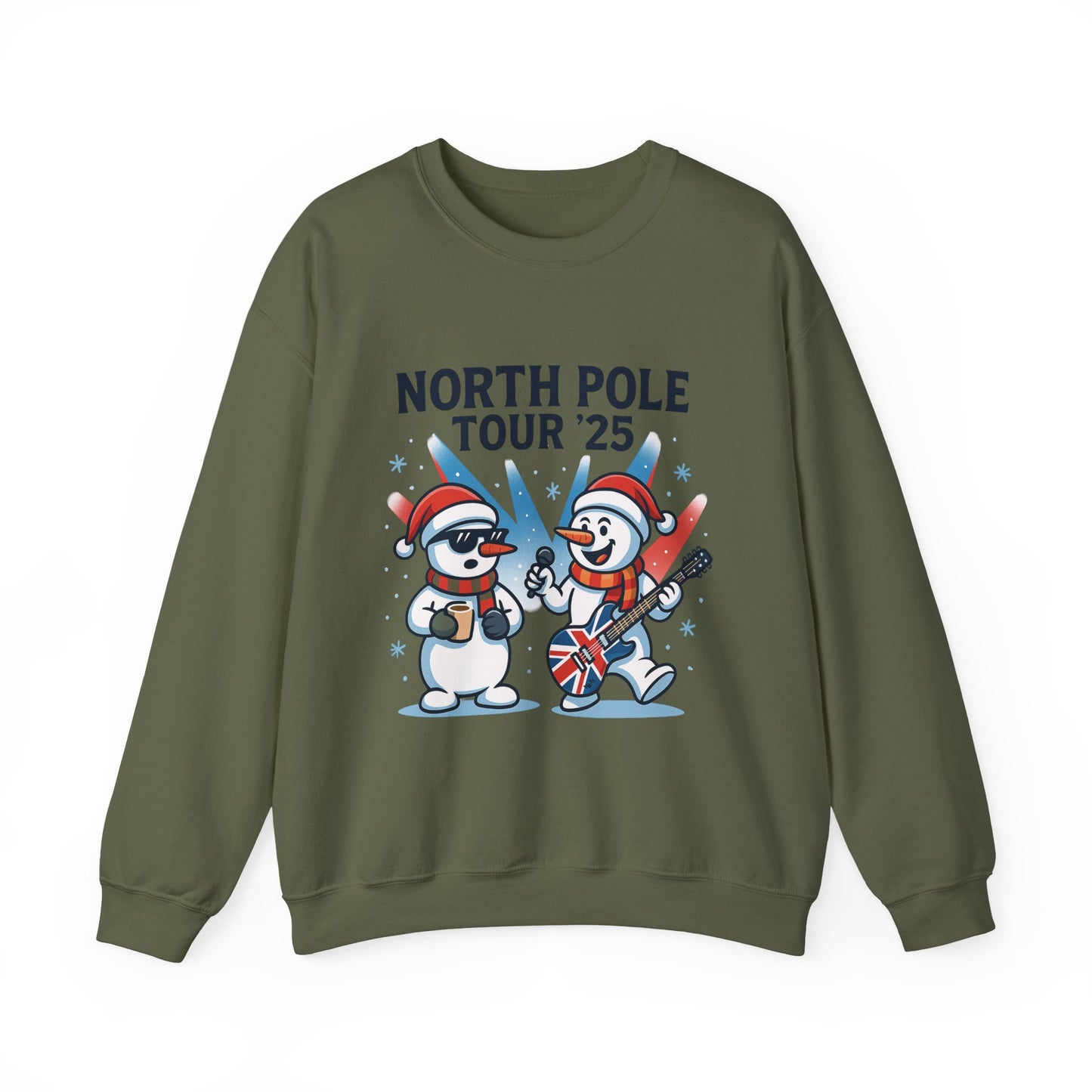 North Pole Tour 25 Men's Christmas Sweatshirt, Funny Rock Band Holiday Jumper