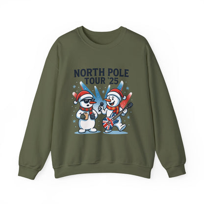 North Pole Tour 25 Men's Christmas Sweatshirt, Funny Rock Band Holiday Jumper