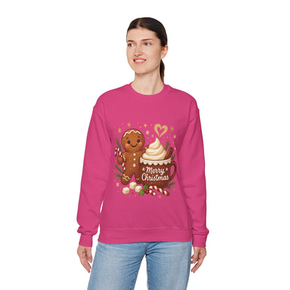 Women's Gingerbread - Hot Cocoa Christmas Sweatshirt,  Cozy Holiday Pullover, Women's Heavy Blend™ Crewneck Sweatshirt