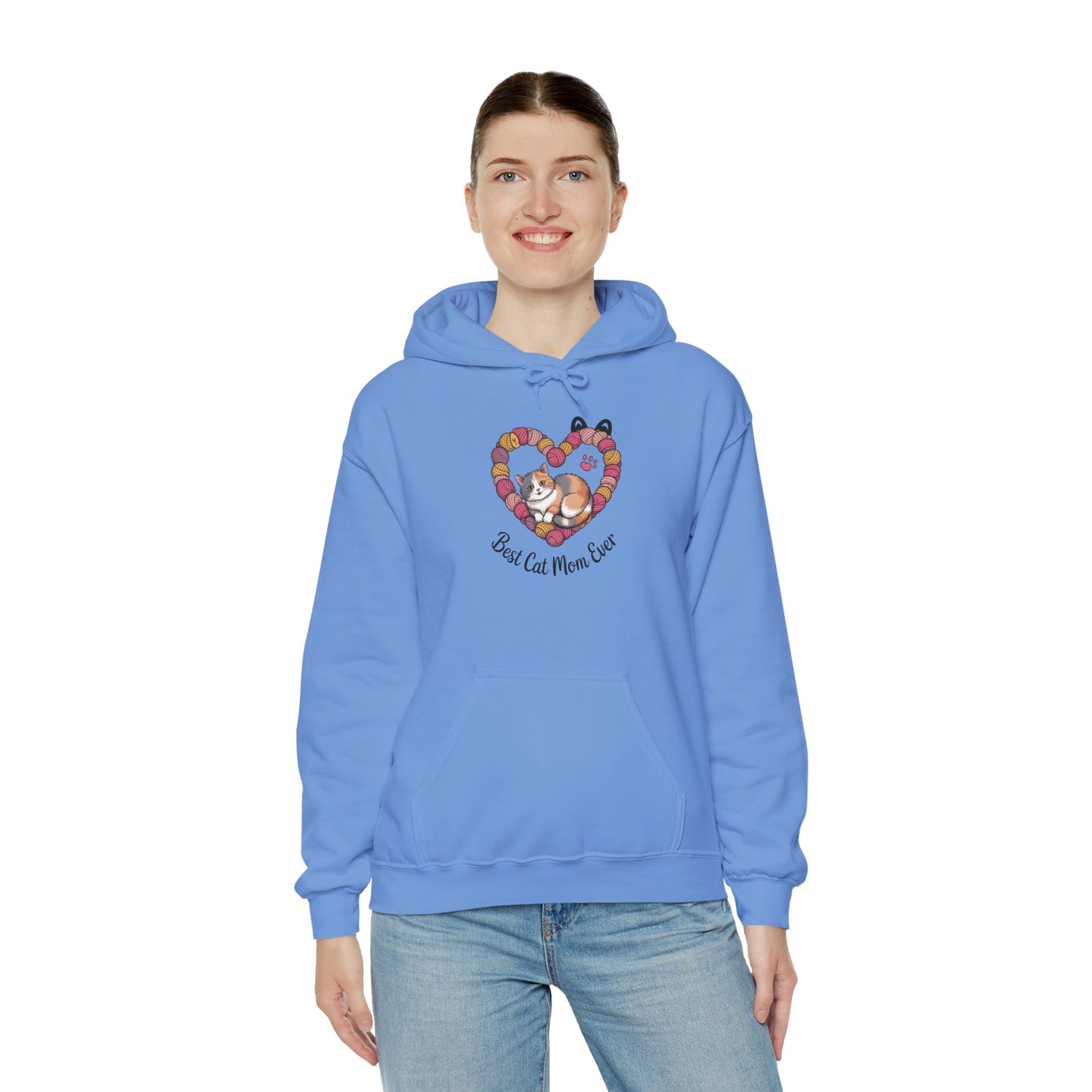 Best Cat Mom Ever Hoodie, Cozy Sweatshirt for Cat Lovers, Gift for Cat Moms, Feline Themed Apparel, Pet Lover Hoodie, Mother's Day Gift