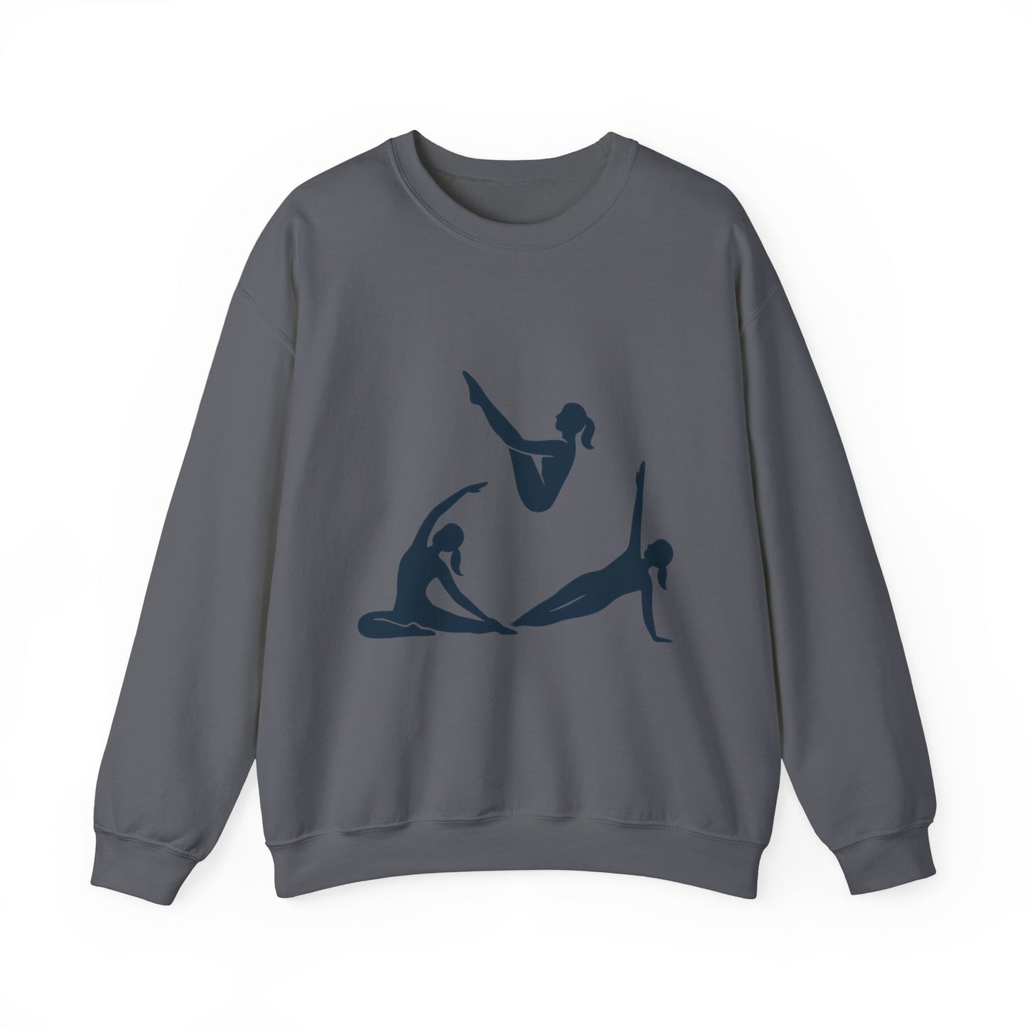 Womens Heavy Blend™ Crewneck Sweatshirt, Womens Pilates Sweatshirt, Yoga Fitness Graphic Pullover, Cute Workout Gym Top, Yoga Lover Gift