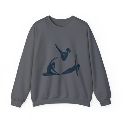Womens Heavy Blend™ Crewneck Sweatshirt, Womens Pilates Sweatshirt, Yoga Fitness Graphic Pullover, Cute Workout Gym Top, Yoga Lover Gift