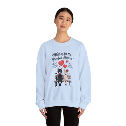 Cute Cat Lovers Womens Sweatshirt, Cozy Gift for Pet Owners, Perfect for Valentine's Day, Animal Lover Apparel, Relaxed Love Sweatshirt