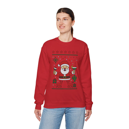 Funny Santa Women's Christmas Sweatshirt, Holiday Party Pullover