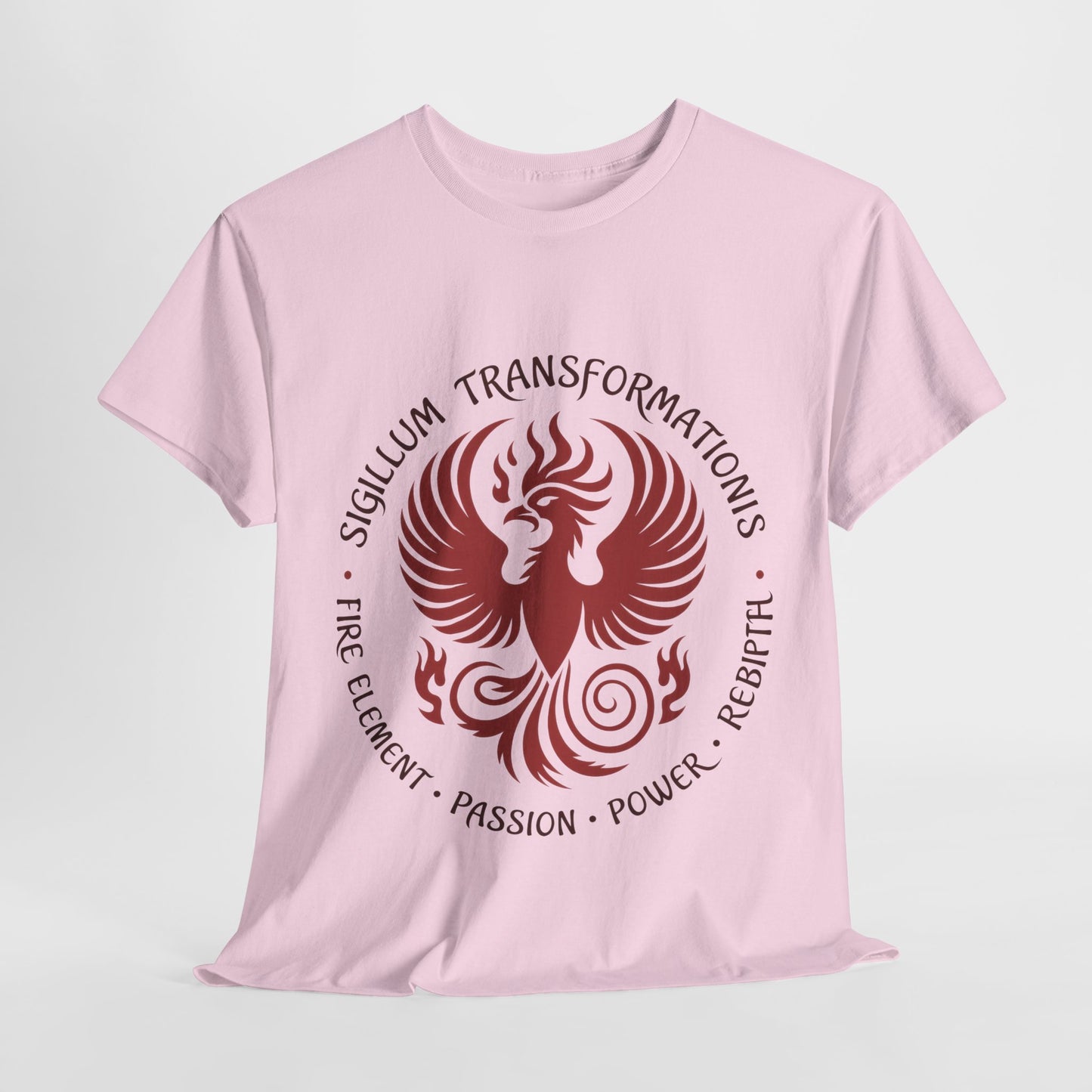 Phoenix Fire Element T-Shirt, Sigillum Transformationis Seal, Passion Power Rebirth Totem, Phoenix Symbol Unisex Tee, Spiritual Tee