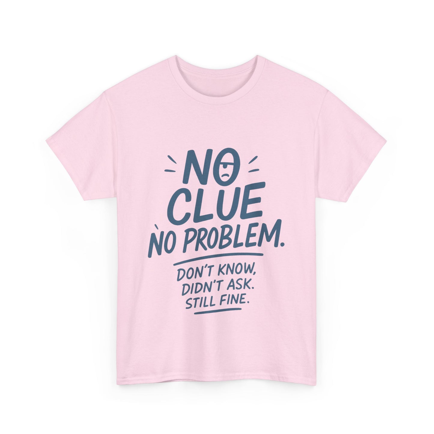 Funny No Clue Womens T-Shirt, No Problem Quote Shirt, Dont Know Didnt Ask Graphic Tee, Relaxed Fit Gift for Her, Humorous Tee