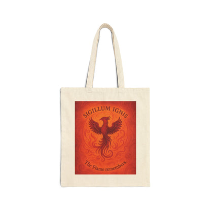 Phoenix Fire Element Tote Bag, Sigillum Ignis Mandala, The Flame Remembers, Four Elements Series Canvas Bag, Boho Bag