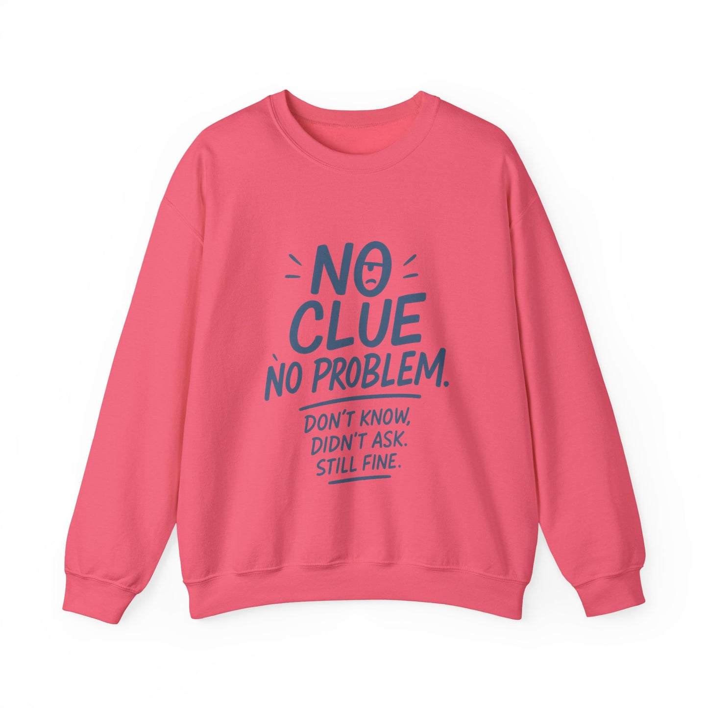 Funny No Clue Womens Crewneck Sweatshirt, No Problem Quote, Dont Know Diddt Ask Graphic Sweatshirt, Gift for Her,  Cozy Relaxed Fit Pullover