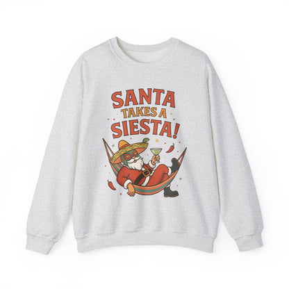Santa Takes a Siesta Funny Christmas Sweatshirt for Men, Mexican Holiday Jumper