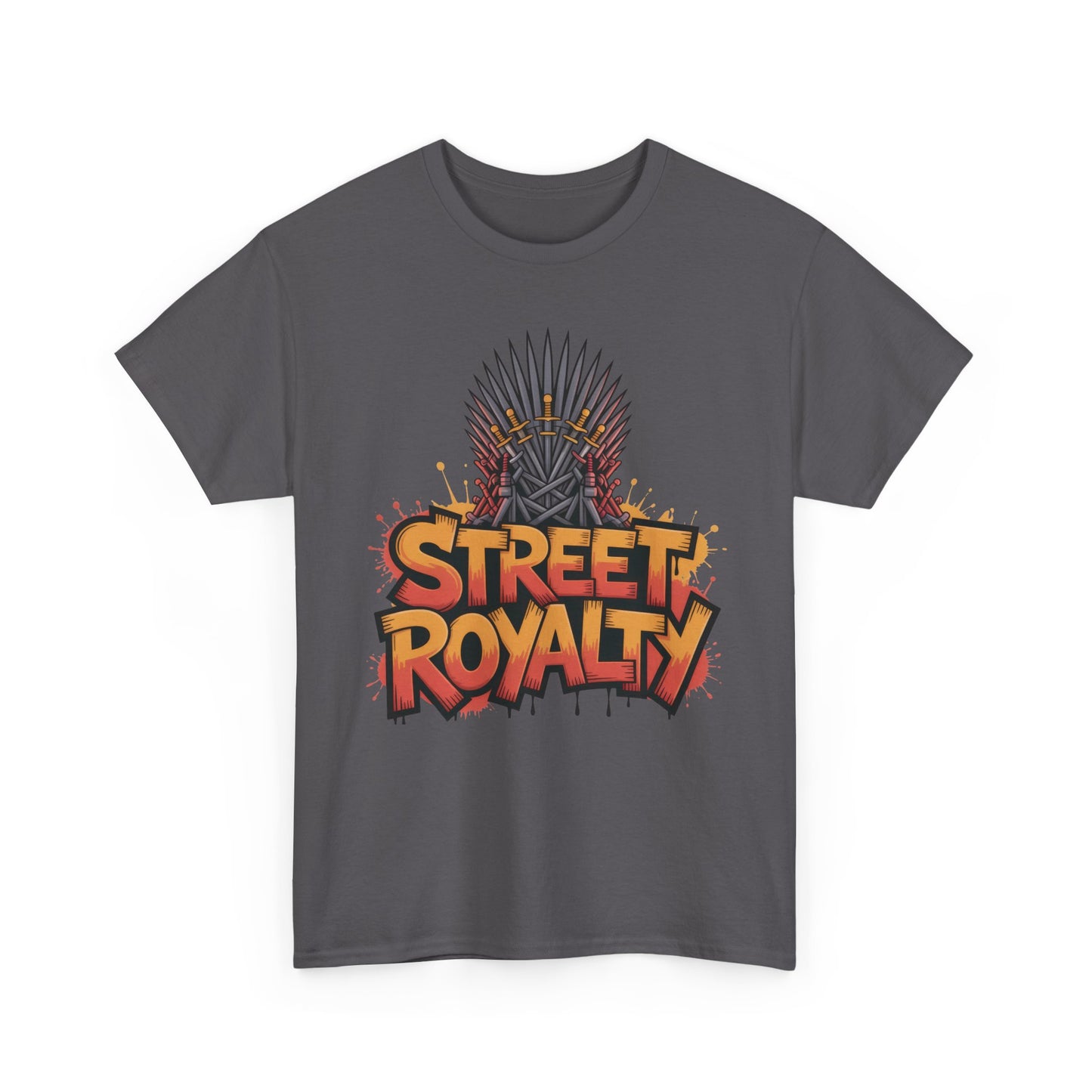 Street Royalty Men's T-Shirt, Graffiti Crown Graphic Tee, Urban Streetwear Top for Skaters and Hip Hop Style