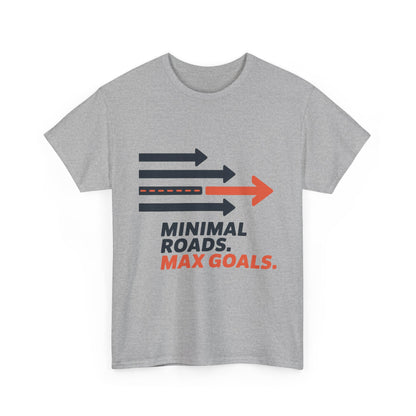 Minimal Roads Max Goals Motivational Mens T-Shirt, Urban Style Graphic Tee