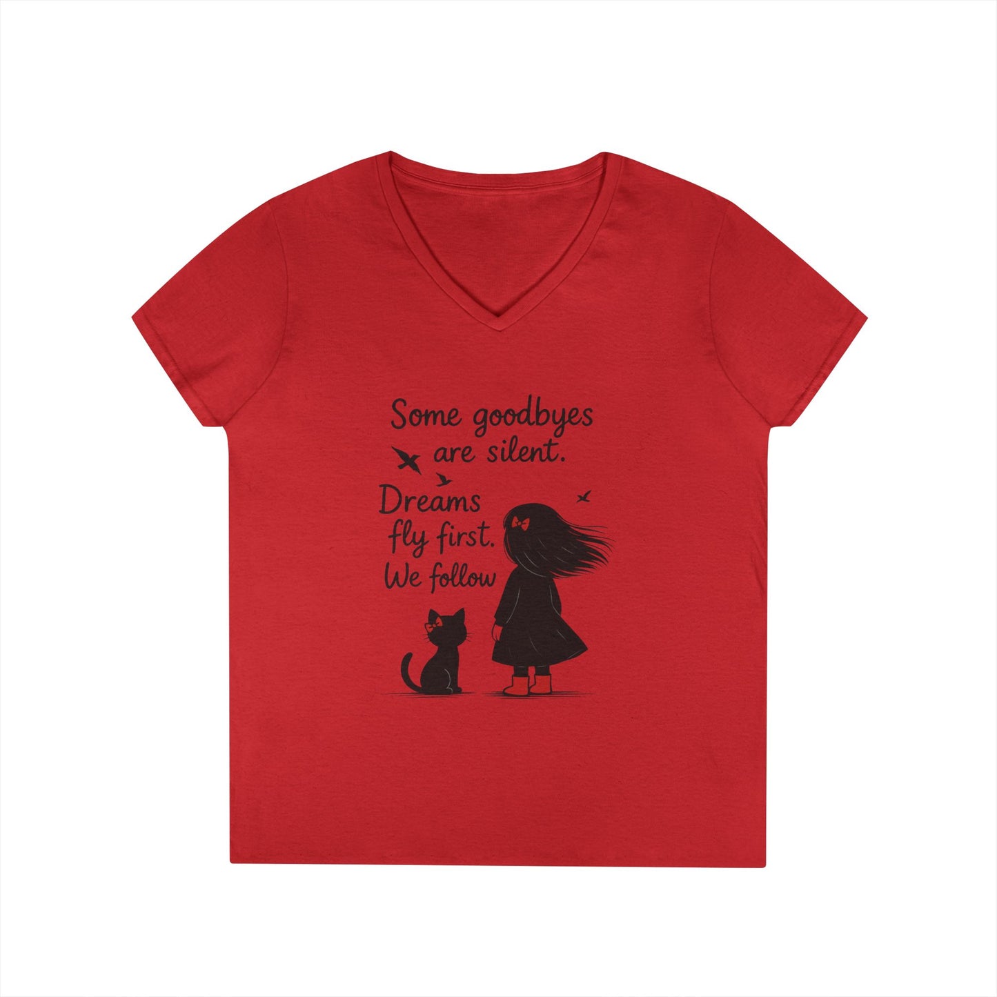 Inspirational V-Neck T-Shirt for Dreamers, Motivational Tee for Women, Gift for Friends, Stylish Graphic Top, Casual Everyday Wear