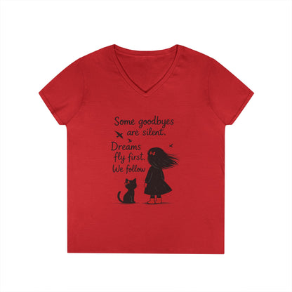 Inspirational V-Neck T-Shirt for Dreamers, Motivational Tee for Women, Gift for Friends, Stylish Graphic Top, Casual Everyday Wear