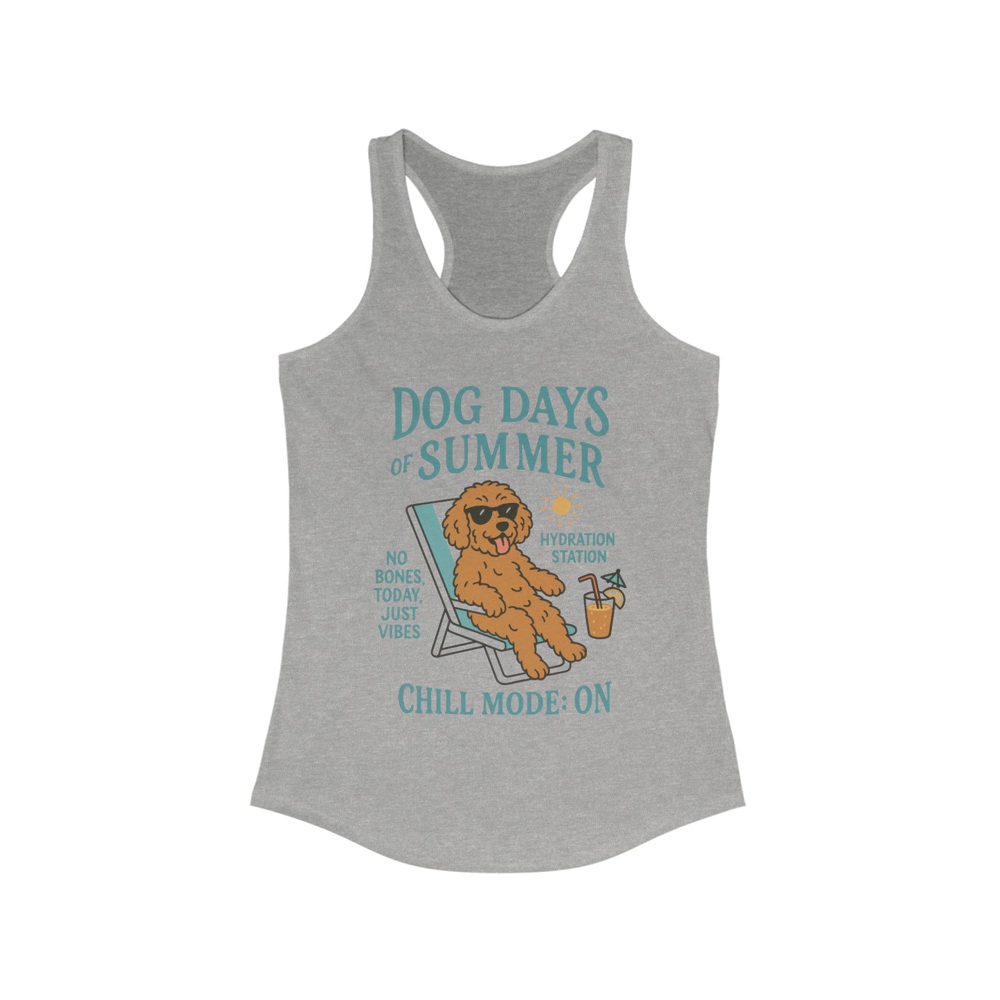 Dog Days of Summer Tank, Funny Cute Dog Graphic Womens Tank Top, Chill Mode ON Tee, Summer Puppy Vibes Gift, Dog Lover Gift