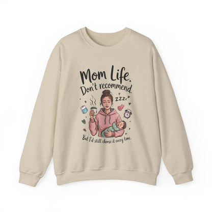 Mom Life Crewneck Sweatshirt, New Mom Gift, Cozy Everyday Wear, Funny Parent Apparel, Tired Mama Humor Tee