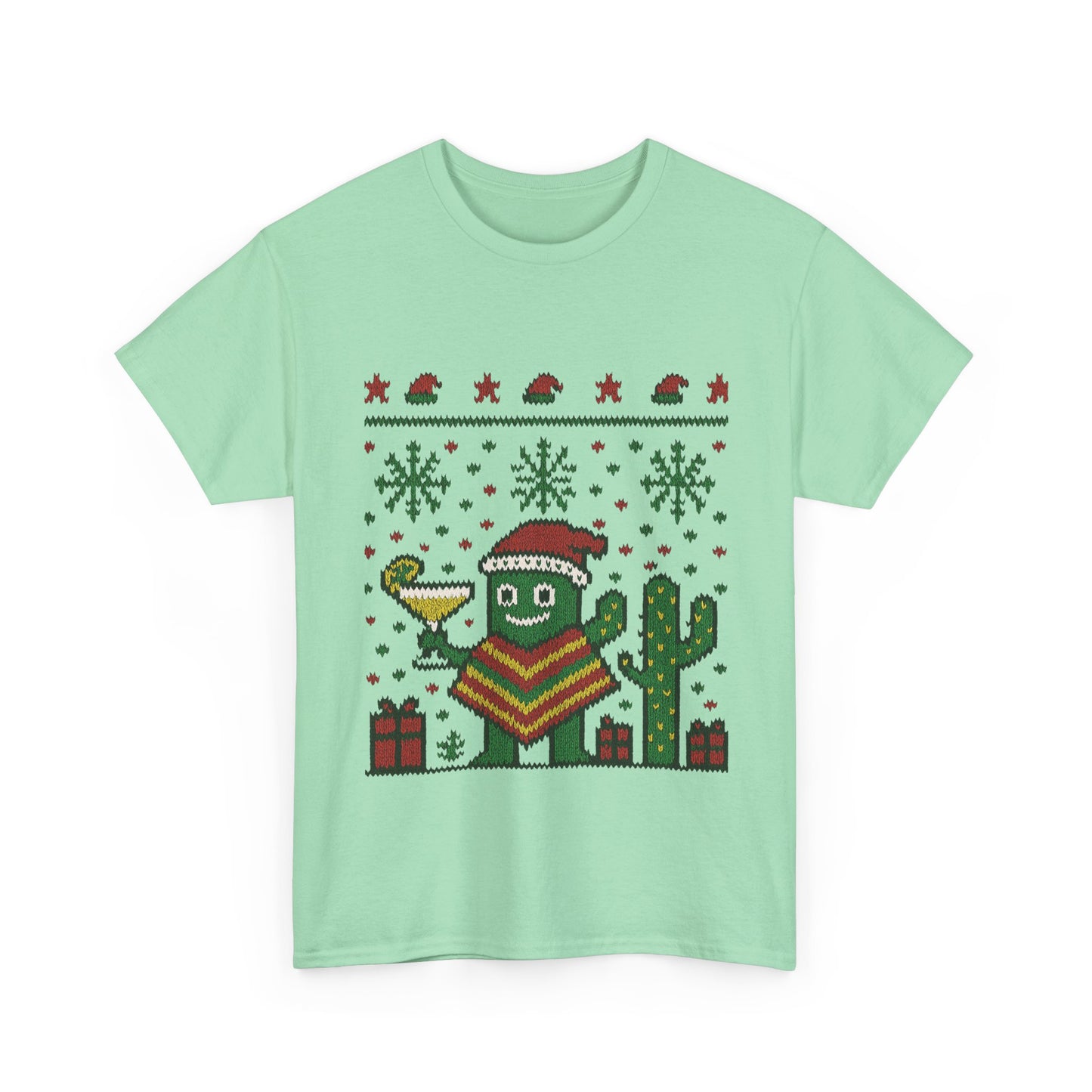 Festive Cactus Christmas Shirt, Funny Holiday Santa Hat Tee for Women, Women's Funny Xmas Shirt